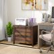  Lateral File Cabinet, 2 Drawer Filing Cabinet with Adjustable Hanging Bar for Letter, A4 and Legal Size,Brown