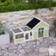  64 Inch Rabbit Hutch with Asphalt Roof, Handle, Wheels, Multicolo