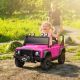 Qaba Land Rover Licensed Electric Car for Kids with Remote Control, Dual Motors, Spring Suspension, LED Lights, Pink