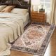 Area Rug 4x6, Machine Washable Rug, Non-Slip Boho Print Pattern Medallion Carpet for Living Room, Bedroom, TawnyBrown
