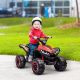 Aosom 12V Kids ATV Quad Car with Forward & Backward Function, Four Wheeler for Kids with Wear-Resistant Wheels, Music, Electric Ride-on ATV for Toddlers Ages 3+ Years Old,Red