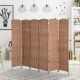  Room Divider, 6 Panel Folding Privacy Screen, 6FT Tall Portable Wicker Weave Partition Wall Divider for Bedroom, Home Office, Natural