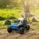 Qaba 12V Ride On Truck, Battery Powered Electric Car for Kids w/ Remote Control, 4-Wheel Suspension & LED Lights, Blue