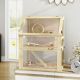  3 Tier Wooden Hamster Cage w/ Detachable Bottom, Hut, Seesaw, Exercise Wheel, Ramps, 24