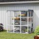  Large Outdoor Catio Cat Enclosure with Hammock, Condo, Jump Platforms, Ladders, Ramps, Tarp, for 2-4 Large Cats, Gray