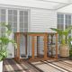  Outdoor Cat House, Catio Wooden Feral Cat Shelter, Cat Cage with Platforms, Large Enter Door, Weather Protection Asphalt Roof, 71