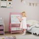 Qaba Art Easel for Kids, Double-Sided Whiteboard & Chalkboard with Paper Roll, Storage Baskets for Toddlers Ages 3-8, Pink