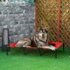  XL Elevated Dog Bed, Outdoor Raised Dog Bed, Portable Pet Cot w/Carry Bag Metal Frame Breathable Mesh Indoor and OutdoorRed