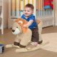 Qaba Baby Rocking Horse Lion with Sound, Plush Stuffed Rocking Animals, Wooden Rocking Horse with Seat Belt for 18-36 Months Boys and Girls Gift,Brown