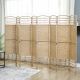  8 Panel Folding Room Divider Portable Privacy Screen Wave Fiber Room Partition for Home Office Natural