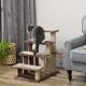  4 Levels Cat Steps with Scratching Posts for High Bed, Sofa,Brown