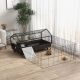  Small Animal Playpen Cage with Rolling Caster, Water Bottle 46.5