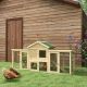  Wooden Chicken Coop ith Nesting Box, Double Runs, Removable Tray, Ramps, for Garden Backyard