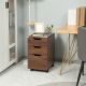  3 Drawer Mobile File Cabinet, Rolling Printer Stand, Vertical Filing Cabinet,Brown Wood Grain