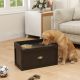  Pet Feeding Station Pet Dish Bowl Set with Storage, 2 Elevated Dog Bowls for Large Sized Dogs, Coffee
