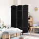  Room Divider, 3 Panel Folding Privacy Screen, 6FT Tall Portable Wicker Weave Partition Wall Divider for Bedroom, Home Office, Black