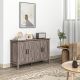  Sideboard Buffet with 4 Barn Doors and 2 Adjustable Shelves, Kitchen Buffet Cabinet for Living Room, Hallway, Gray