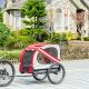 Aosom 2-in-1 Pet Bike Trailer for Small Dogs, Road-Visibility Dog Stroller Bicycle Carrier, Weather-Strong Bike Wagon Trailer Sidecar Attachment,Red