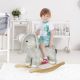 Qaba Kids Rocking Animal, Elephant Rocker with Realistic Sounds, Plush Ride on Toy for Years 2-4, Gray