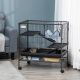  Small Animal Cage with Wheels, Pet Playpen for Rat, Syrian Hamster, Kitten, Ferrets, Chinchillas with Bottom Storage Shelf, Removable Tray, Ramp, 31.5