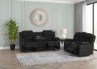 Lindale  2 Pc Black Manual Reclining Sofa Set (Sofa + Love)