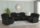 Lindale  3 Pc Black Manual Reclining Sofa Set (Sofa + Love + Recliner)