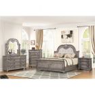 0401  4Pc  Queen New Orleans Grey Bedroom Set