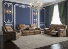 60900E 3Pc Crockett Brown Manual Reclining Sofa Set (Sofa + Love + Recliner)
