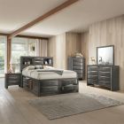 22707 4Pc Ireland Grey Queen Storage Bedroom Set
