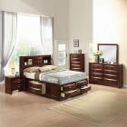 21619  4Pc  Ireland  Queen Cherry Storage Bedroom Set