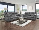 1501  2PC Reclining Sofa Set Telluride Charcoal (Sofa+Love)