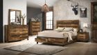 28587   4PC Morales King Rustic Storage Bedroom Set